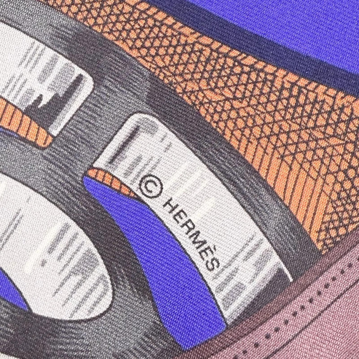 Hermes Maxi Twill Cavalcadour Silk Scarf Purple Multi — view 8