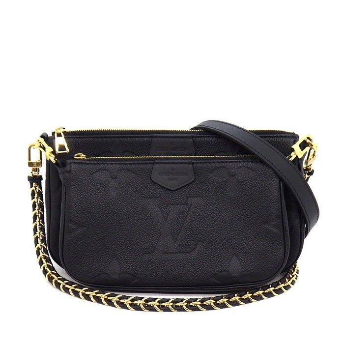 Louis Vuitton Shoulder Bag Multy Pochette Noir Black Monogram Empreinte Leather