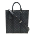 Louis Vuitton Monogram Eclipse Sac Plat Tote Handbag Vertical 2-Way Shoulder Bag