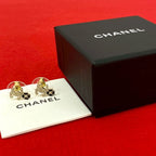 Chanel Coco Mark Motif GP Rhinestone Earrings Accessories 25IP — view 2