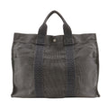 Hermes Her Line MM Tote Nylon Canvas Gray Handbag