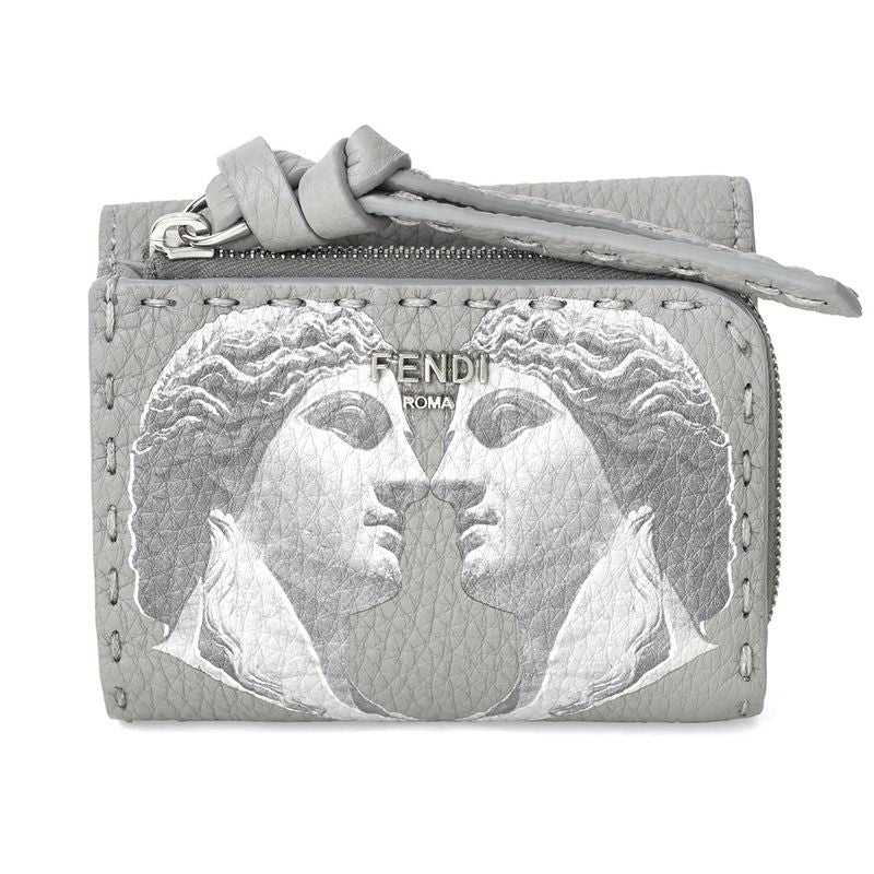 Fendi Trifold Wallet Beekaboo Gray