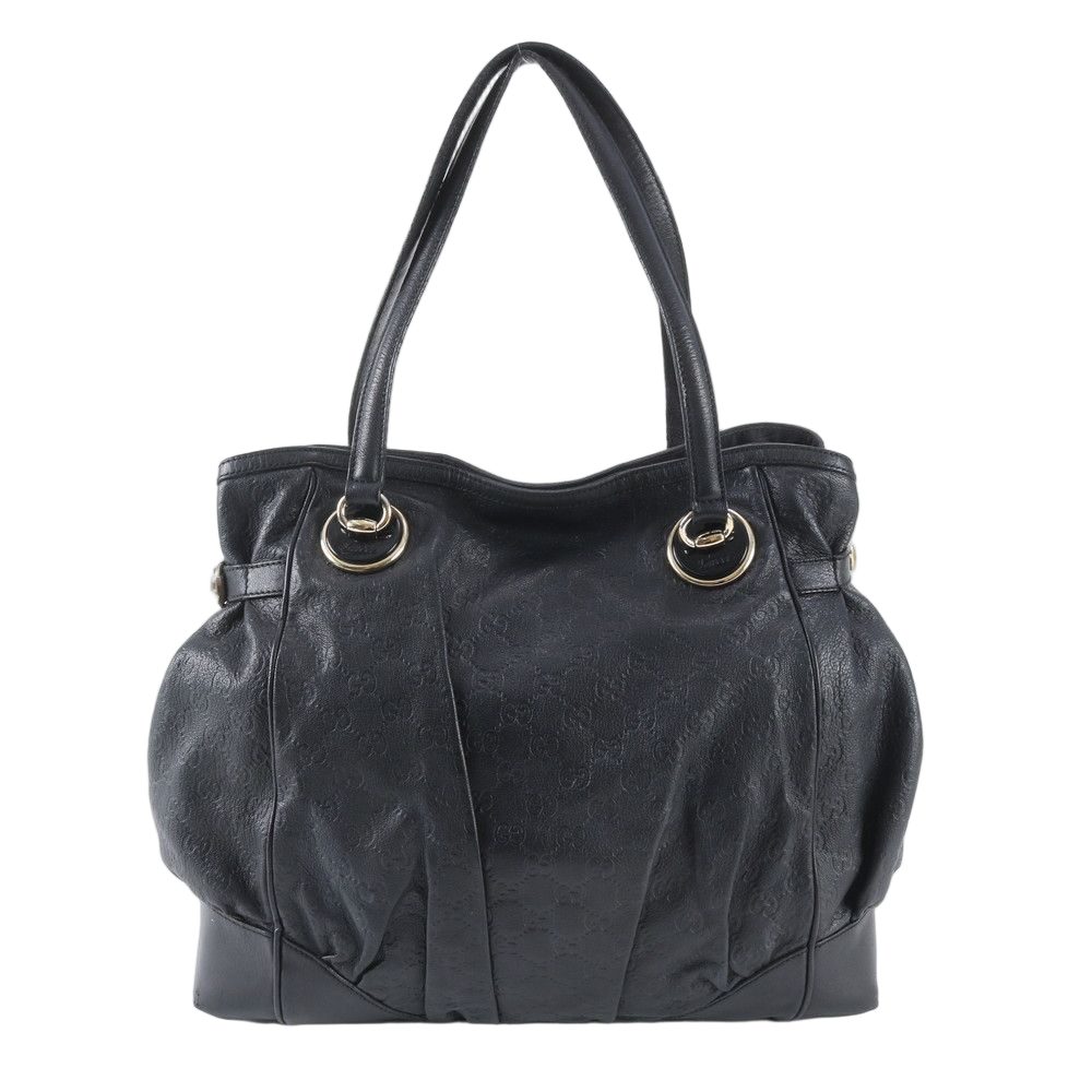 Gucci Guccissima Leather Tote Shoulder Hand Black