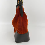Loewe Anagram Shoulder Bag Red Black Suede Leather Vintage — view 6