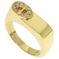 Dior CD Logo Diamond Ring 18K Yellow Gold