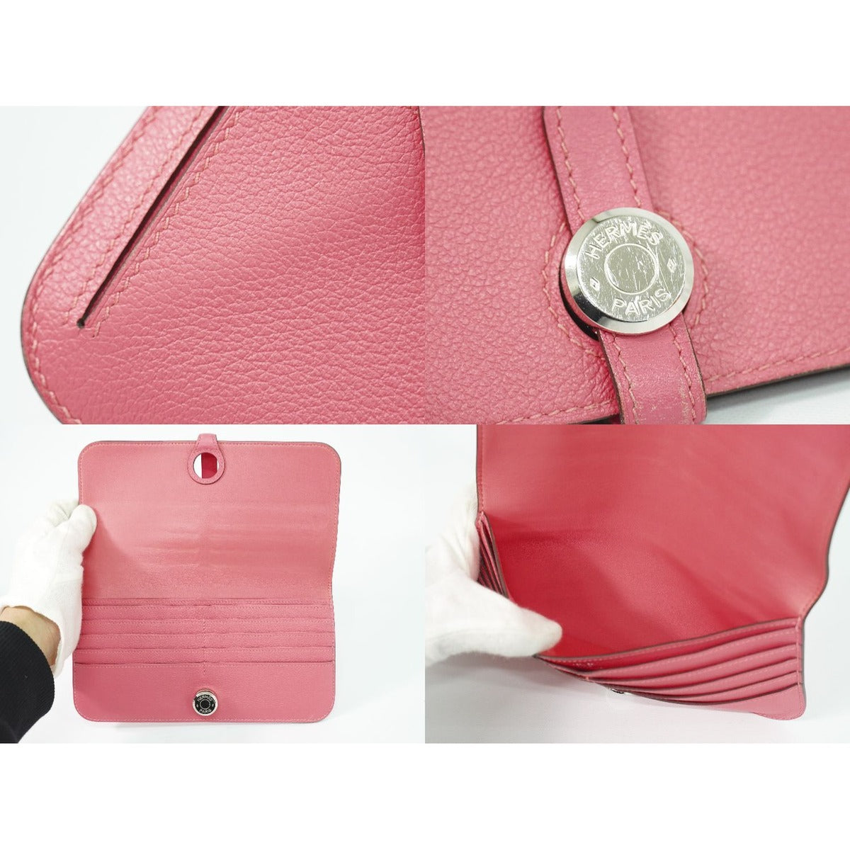 Hermes Dogon Wallet Leather Pink — view 7