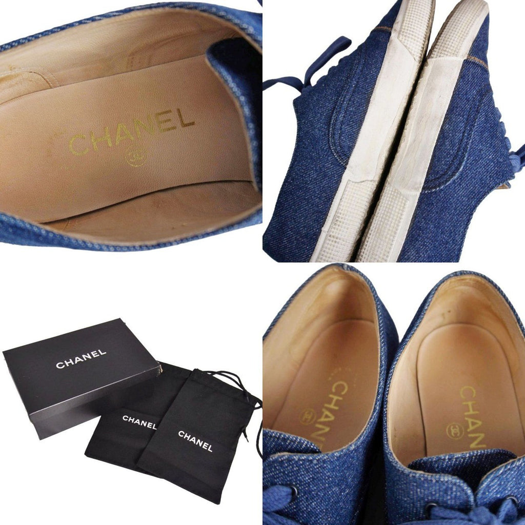 Chanel Vintage Sneakers Low Cut Denim Cocoma — view 9