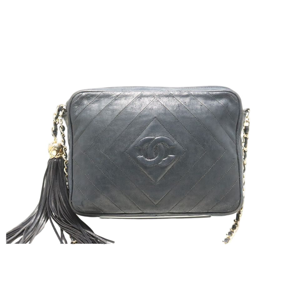Chanel Quilted Fringe GD Leather Chain Shoulder