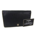 Chanel Wallet Sebulga Black Coco Mark Bifold Long