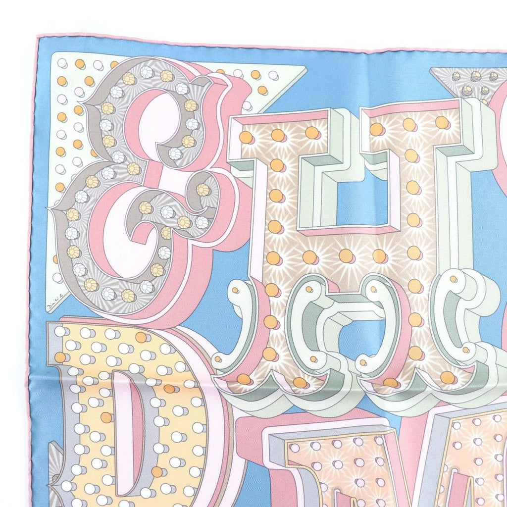 Hermes Carre 45 Electrique Silk Bleu Glacier Vieux Scarf — view 3