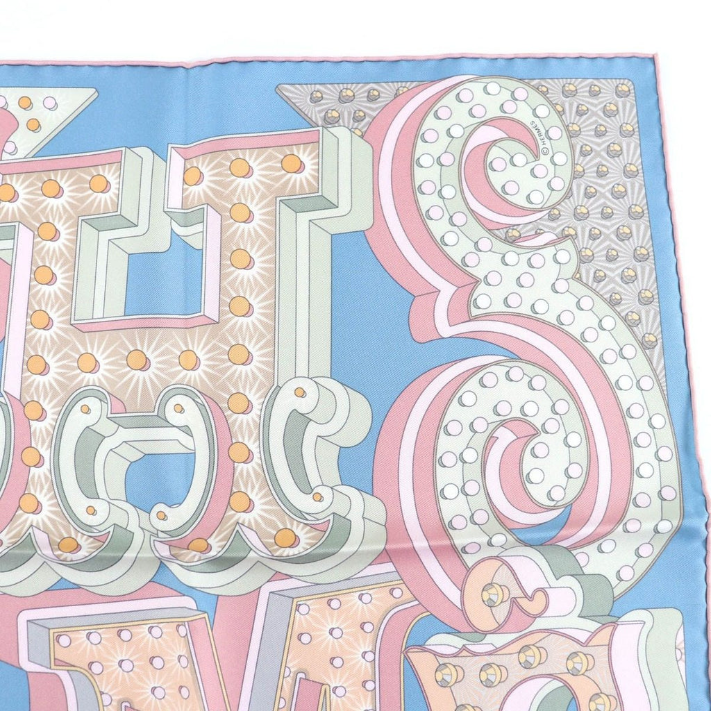 Hermes Carre 45 Electrique Silk Bleu Glacier Vieux Scarf — view 4