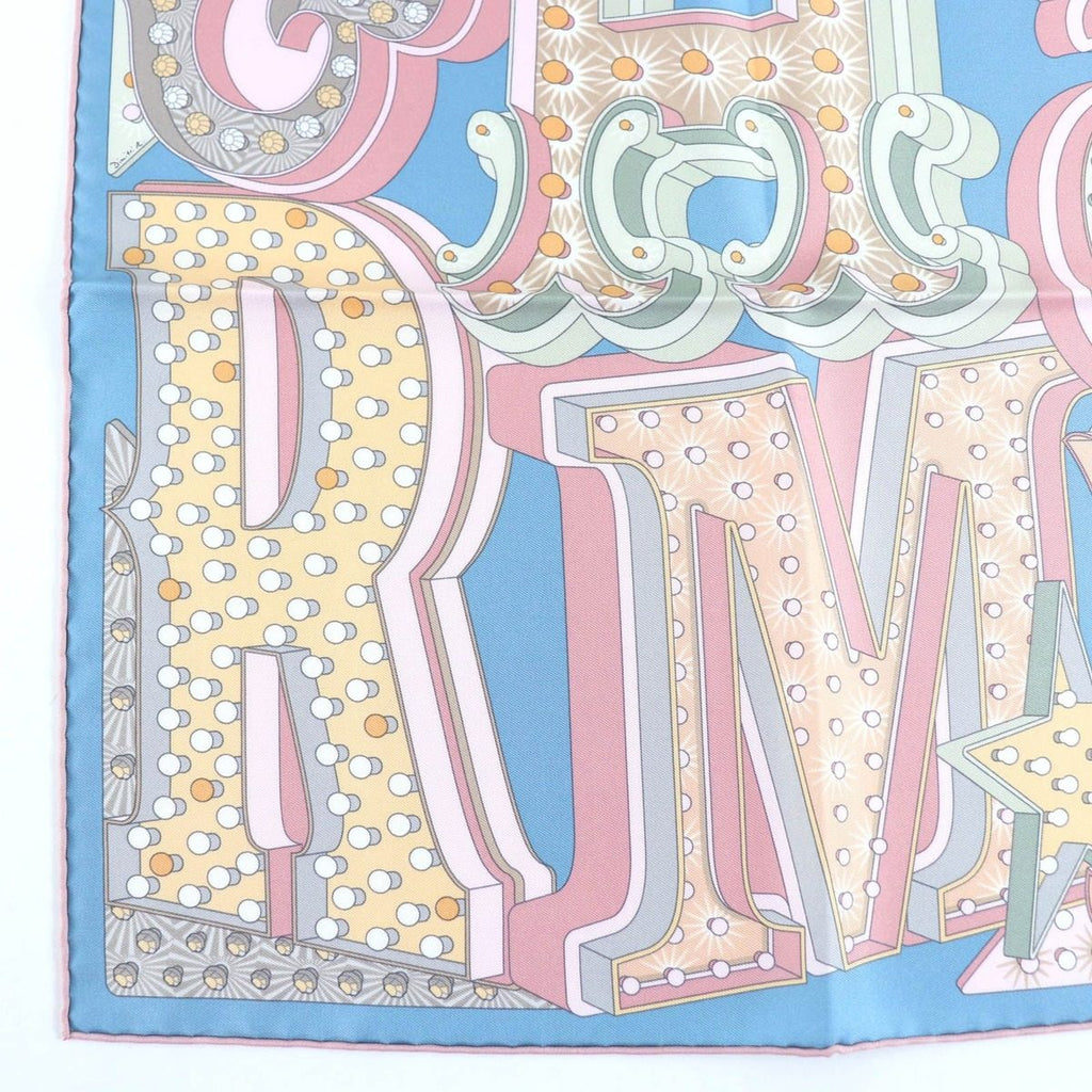 Hermes Carre 45 Electrique Silk Bleu Glacier Vieux Scarf — view 6