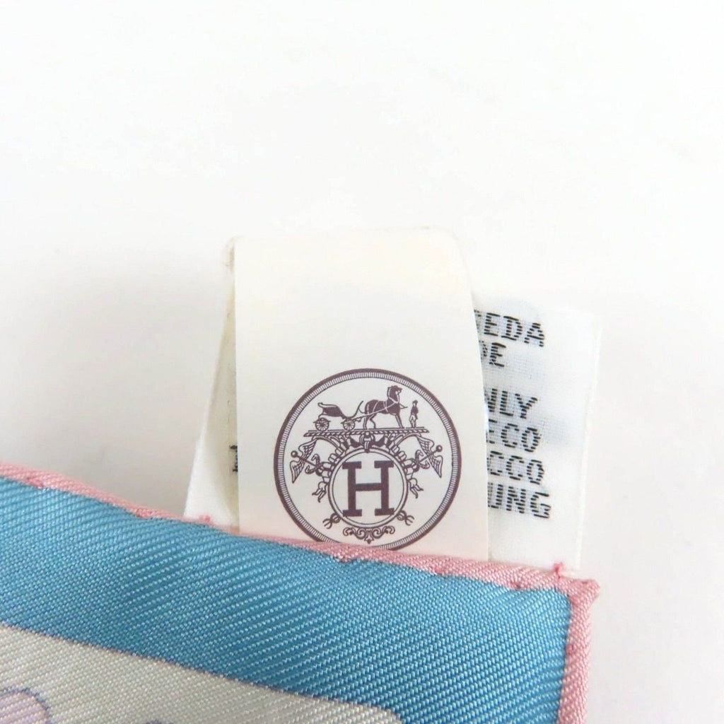 Hermes Carre 45 Electrique Silk Bleu Glacier Vieux Scarf — view 9
