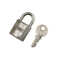 Hermes 110 Padlock Necklace Charm Bag Silver