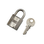 Hermes 110 Padlock Necklace Charm Bag Silver