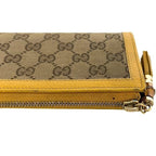 Gucci L-shaped Zipper Long Wallet Beige Yellow GG Canvas Bamboo — view 9