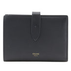 Celine Medium Strap Wallet Calf Black Bifold