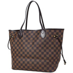 Louis Vuitton Neverfull MM Shoulder Bag Tote Damier Brown