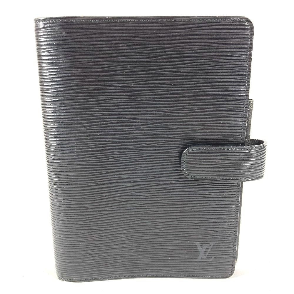 Louis Vuitton Notebook Cover Agenda MM Epi Leather Black