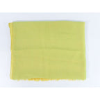 Hermes Chiffon Fringe Shawl Scarf Silk Light Green Yellow Clothing — view 2