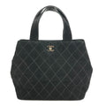 Chanel Handbag CC Logo Suede Black