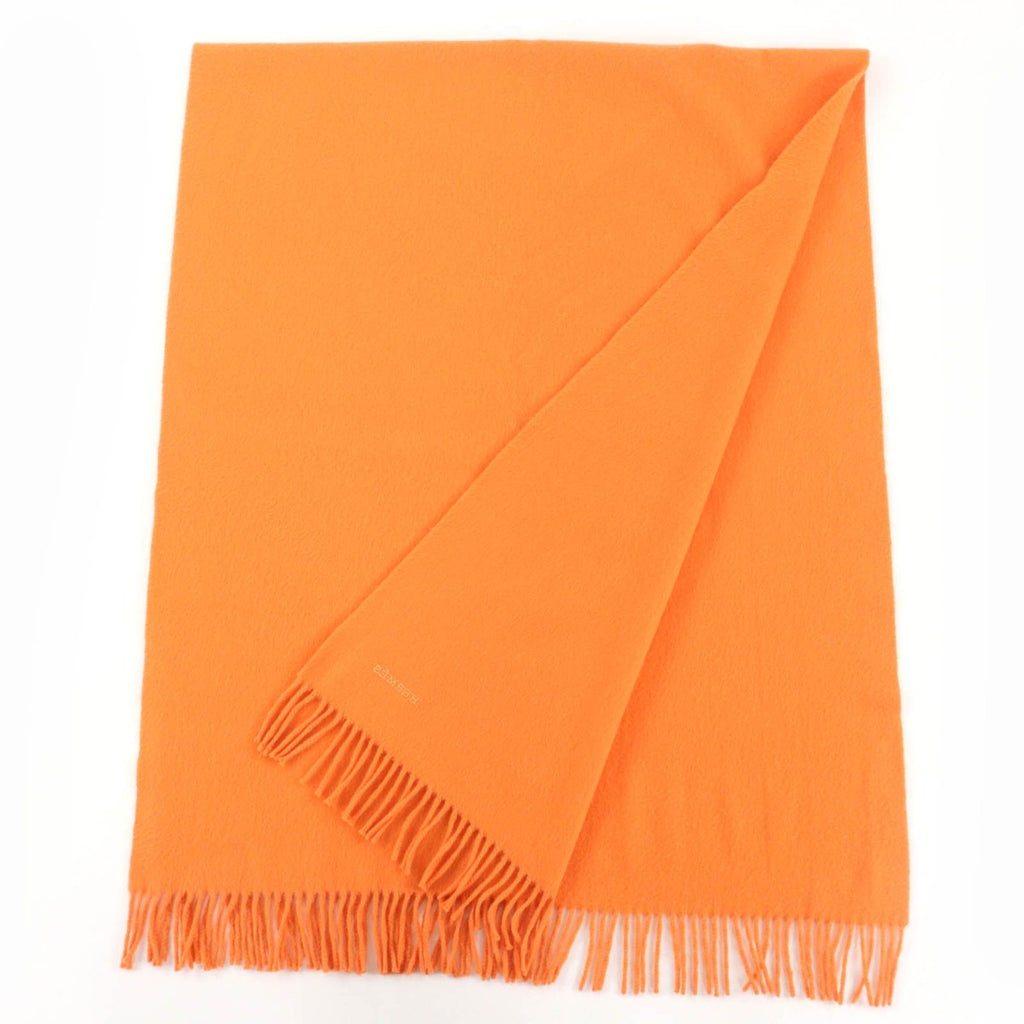 Hermes 100% Cashmere Logo Embroidery with Fringe Large Shawl — view 2