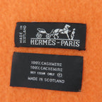 Hermes 100% Cashmere Logo Embroidery with Fringe Large Shawl — view 8
