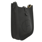 Hermes Shoulder Bag Evelyne TPM Taurillon Clemence Black Gold — view 2