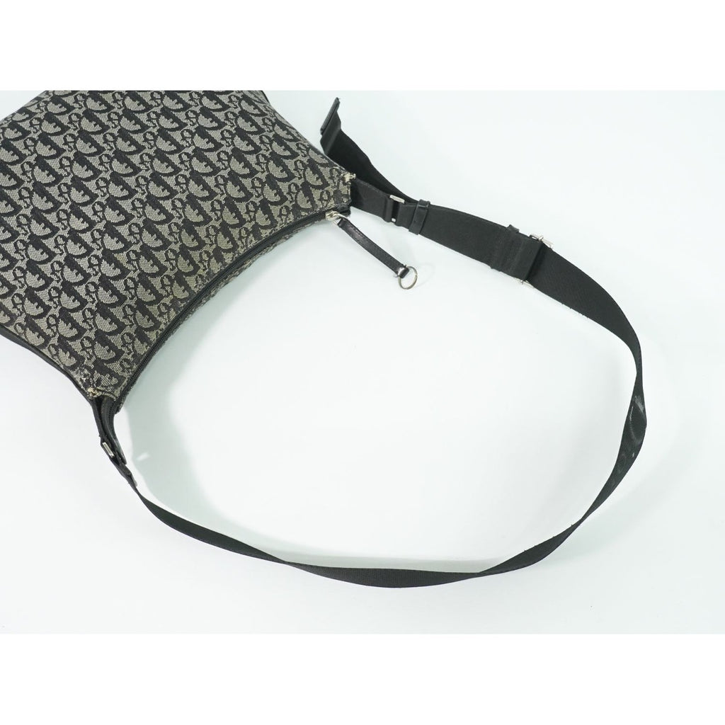 Dior Trotter Shoulder Bag Pochette Canvas Gray Black — view 4