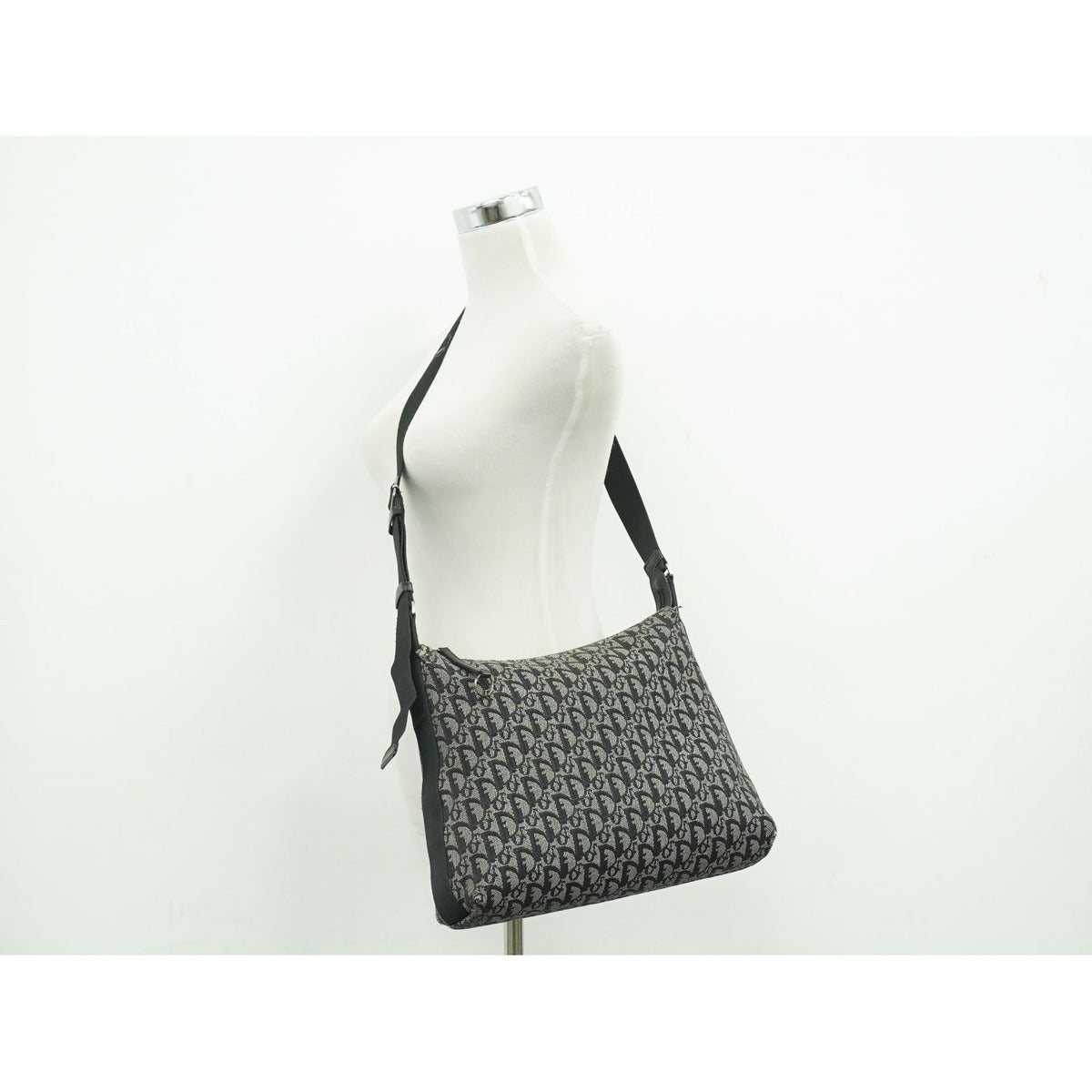 Dior Trotter Shoulder Bag Pochette Canvas Gray Black — view 6