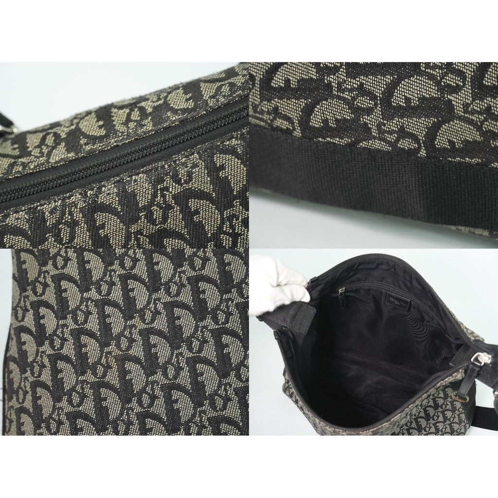 Dior Trotter Shoulder Bag Pochette Canvas Gray Black — view 8