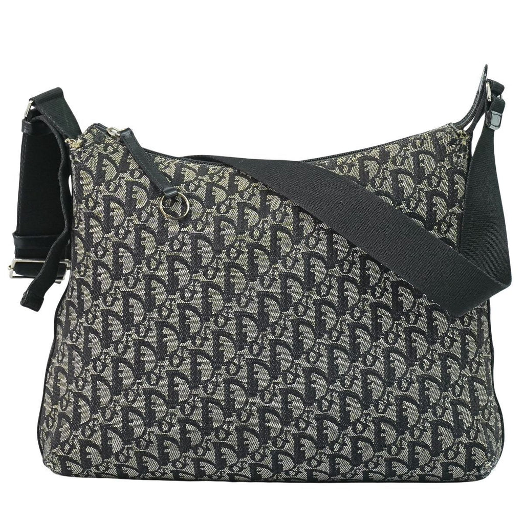 Dior Trotter Shoulder Bag Pochette Canvas Gray Black