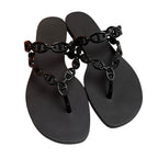 Hermes Island Sandals 38 Black Thong