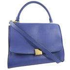 Celine Trapeze 2-Way Shoulder Calf Blue Handbag