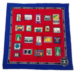 Chanel Scarf Silk Stamp Pattern Coco Mark Multicolor
