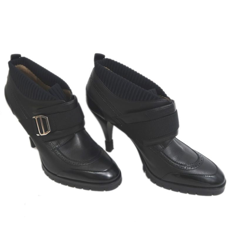 Hermes Dabi Spicy Short Boots Heels 38 Black Lady's Shoes — view 2