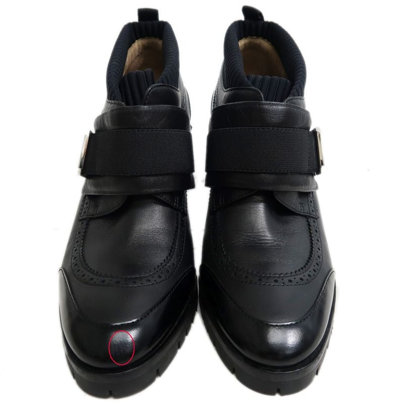 Hermes Dabi Spicy Short Boots Heels 38 Black Lady's Shoes — view 3