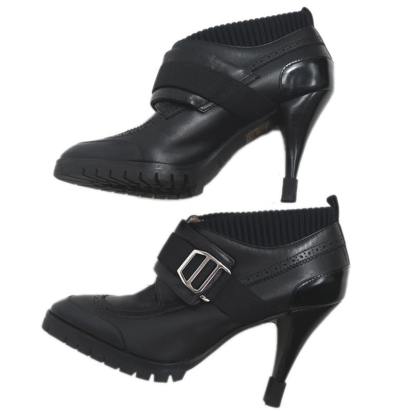 Hermes Dabi Spicy Short Boots Heels 38 Black Lady's Shoes — view 4