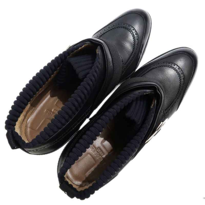 Hermes Dabi Spicy Short Boots Heels 38 Black Lady's Shoes — view 6