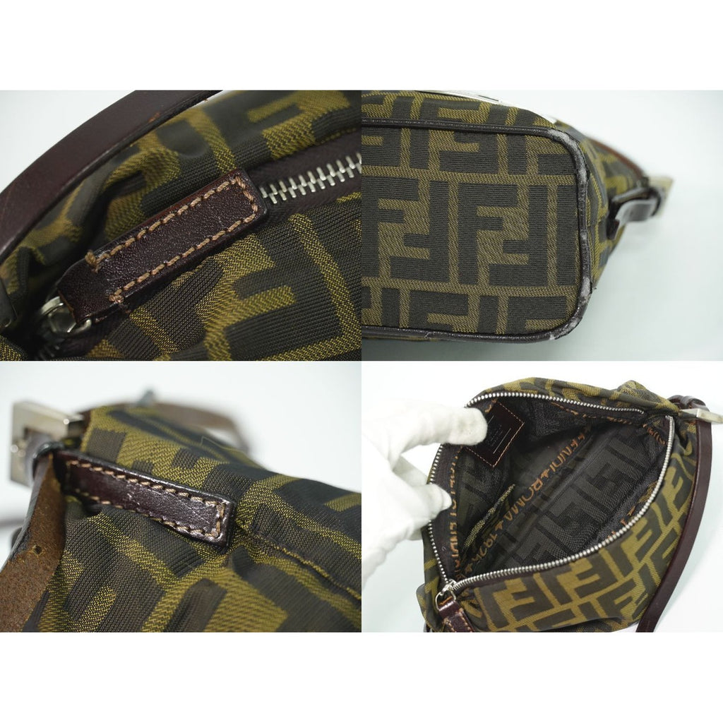 Fendi Zucca Shoulder Bag Canvas Brown Outside — view 8