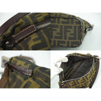Fendi Zucca Shoulder Bag Canvas Brown Outside — view 8