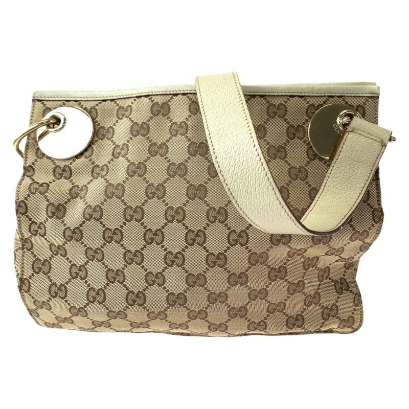 Gucci Brown Beige Gold Hardware GG Canvas Shoulder Bag Crossbody