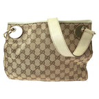 Gucci Brown Beige Gold Hardware GG Canvas Shoulder Bag Crossbody
