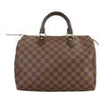 Louis Vuitton Damier Speedy 30 Hand Bag Ebene Brown Gold
