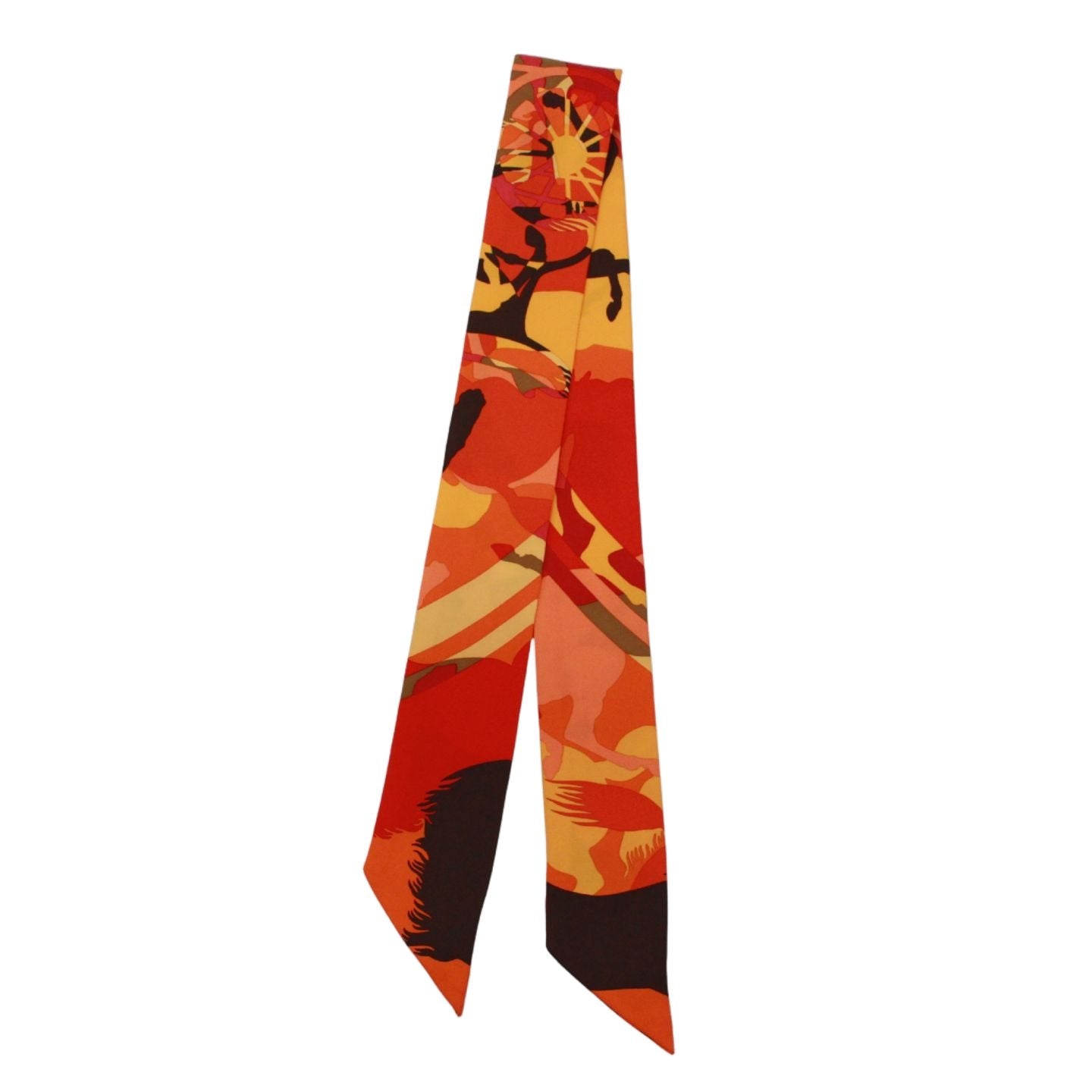 Hermes Twilly Silk Orange Red Scarf — view 2