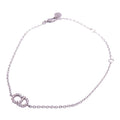 Christian Dior Cles D-lune CD Logo Bracelet Metal Rhinestone Silver 0089