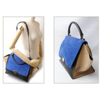 Celine Shoulder Bag Trapeze Blue Sand Beige Black 2-way — view 2