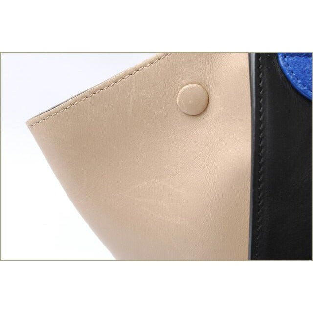 Celine Shoulder Bag Trapeze Blue Sand Beige Black 2-way — view 5