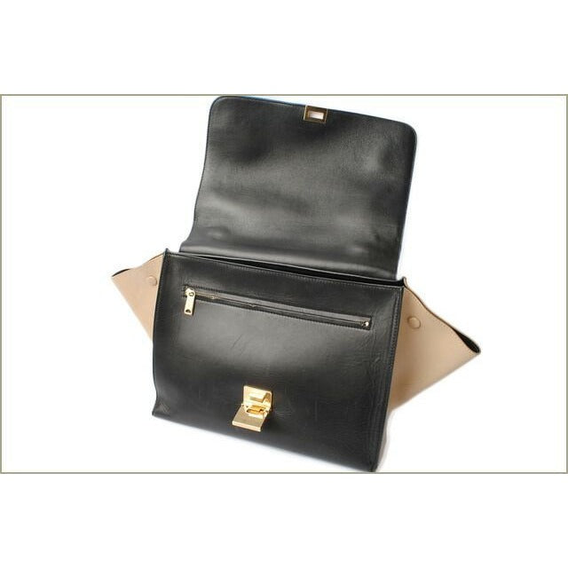 Celine Shoulder Bag Trapeze Blue Sand Beige Black 2-way — view 9