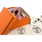 Hermes Pumps Shoes Women Enamel Patent Leather Pink Open Toe — view 9